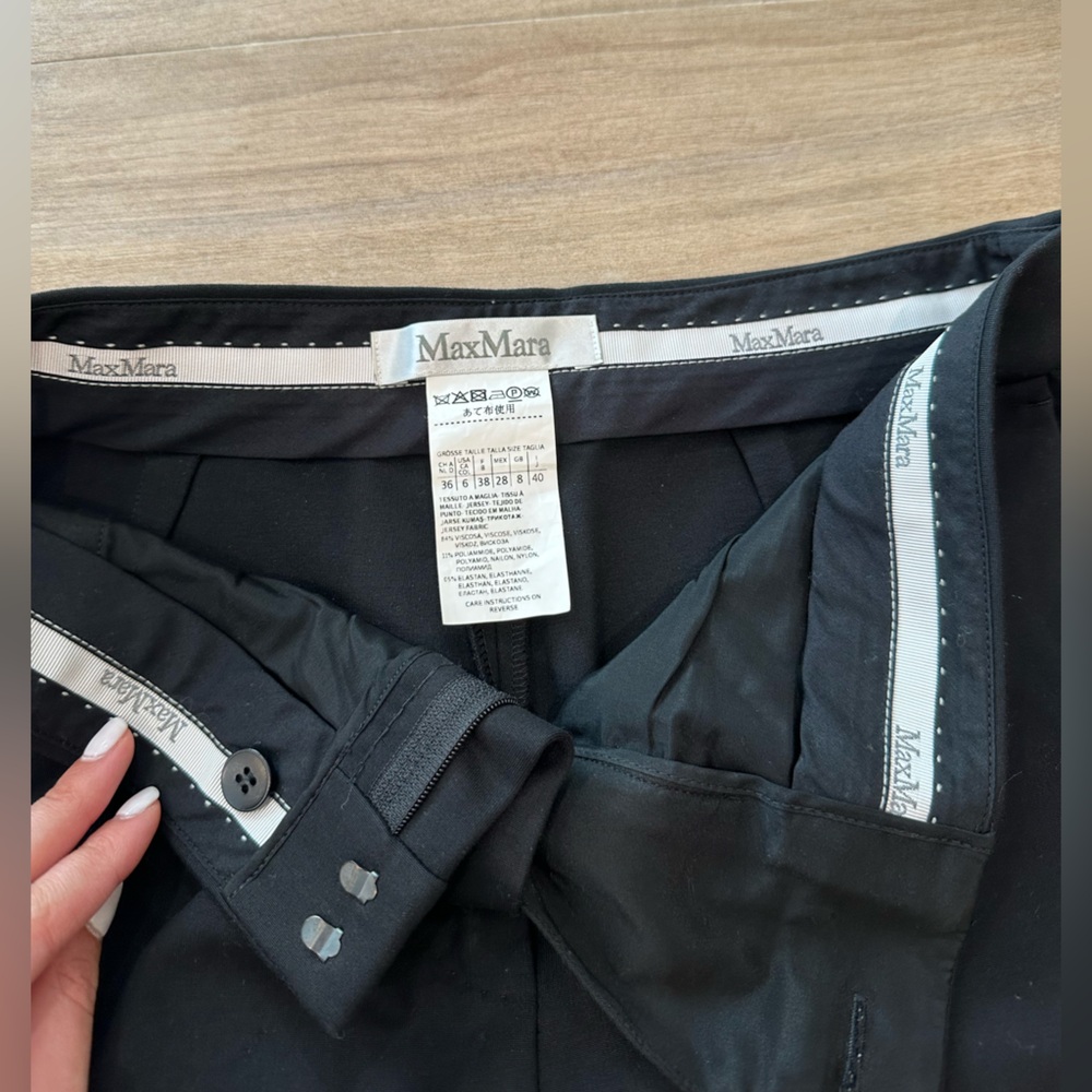 MaxMara Black High-Waist Dress Trousers Size USA 6